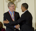 Photo of Francis Collins receiving the National Medal of Science from President Barack Obama.