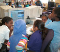 children working on computers