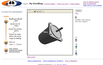 Once 3D-Seek finds the part, the software displays a 3-D, rotatable image