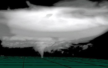 showing a tornado simulation
