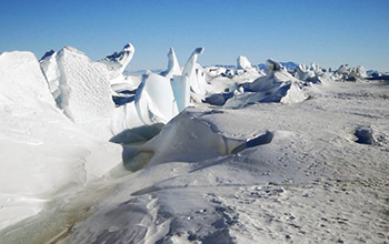 Sea ice pressure ridge