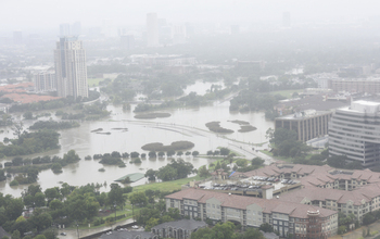 Aerial view of post-Harvey flooding in Houston.