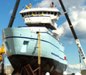 the R/V Sikuliaq under construction.