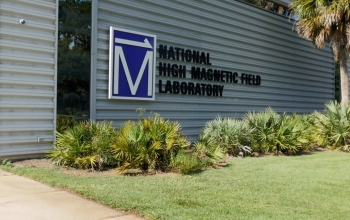 front of building with sign national high magnetic field laboratory
