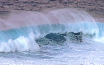 Ocean wave with sea spray