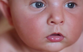 Close up of a baby's face