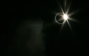 Solar eclipse in dark sky