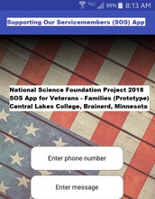 Screen shot from Supporting Our Service members mobile app.
