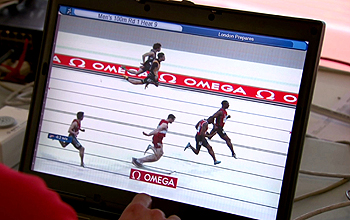 Screen showing race finish