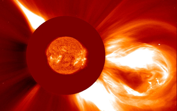 a large coronal mass ejection observed by the SOHO spacecraft.