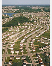 New study shows that divorce contributes to the type of urban sprawl shown here.
