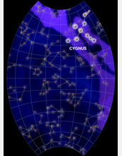 Star map showing the constellation Cygnus.