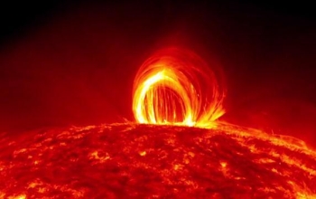 solar flare on the surface of the sun