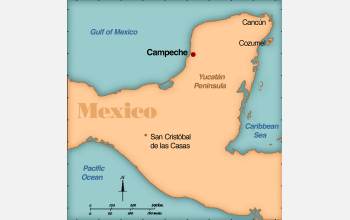 Evidence from Campeche, Mexico, places Africans in the New World in the late 1500s.