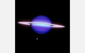 Gemini North infrared image of Jupiter and Titan.