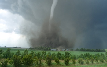 Photo of tornado in the field