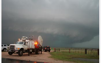 Photo of Doppler-on-Wheels, which can go near tornadoes.