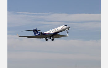 Photo of the advanced research aircraft used to study climate change and the tropopause.