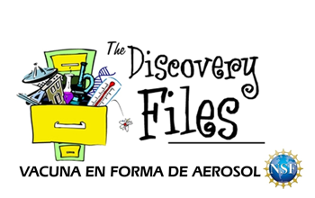 illustrated stuffed filing cabinet with the test Discovery Files - Vacuna en Forma de Aerosol