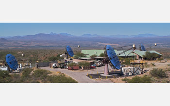 Photo of VERITAS, the Very Energetic Radiation Imaging Telescope Array System.