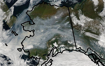 satellite image of Alaska captured in August 2005