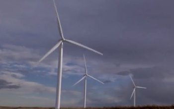 windmills on a plain
