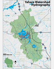 The Yahara River watershed extends through the city of Madison, Wis., and beyond.