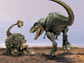 Computer generated image of Tarchia and Tarbosaurus in combat in the Gobi Desert of the Cretaceous period 80 million.
