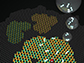 molecular models representing a 2D heterostructure made of graphene