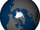 the globe showing the Arctic ocean