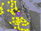 yellow dots representing lithium-sulfur interaction
