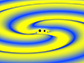image showing a numerical simulation of a binary black hole merger