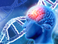 3D medical background with male head with brain and DNA strands
