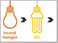 infographic comparing different types of bulbs
