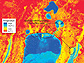 Infrared image of groundwater seeping into bay