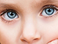 close-up of a child's eyes