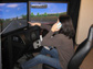 researcher in the driving simulator