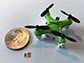 new computer chip with a quarter and a drone