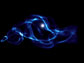 gas (blue) interacting with black holes