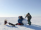 research team deploys an ice beacon
