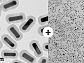 silica-overcoated gold nanorods (left) and iron oxide nanoparticles