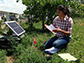 Jenny Nakai using seismometers near Greeley, Colorado