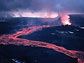 photo of incandescent lava flowing