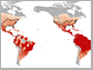 map showing disease transmission of mosquito-borne diseases