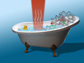 laser light heats the water in nano bathtub