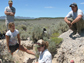 Jessica Oster, front, doing fieldwork in Nevada
