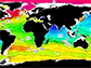 oxygen concentrations map at 1,000 meters water depth