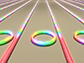 an array of microring resonators on a chip converting laser light
