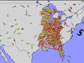 a map showing portable seismometers