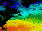 map showing sea-surface temperatures